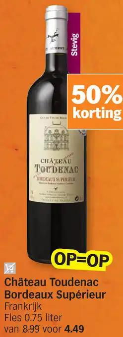 Albert Heijn Château Toudenac Bordeaux Supérieur aanbieding