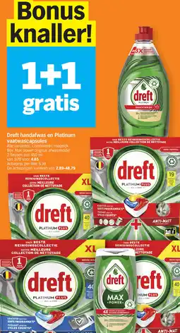 Albert Heijn Dreft handafwas en Platinum vaatwascapsules aanbieding