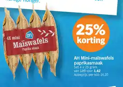 Albert Heijn AH Mini-maïswafels paprikasmaak aanbieding