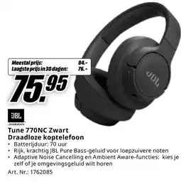 MediaMarkt JBL Tune 770NC Zwart Draadloze koptelefoon aanbieding