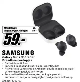 MediaMarkt Samsung Galaxy Buds FE Grafiet Draadloze oordopjes aanbieding