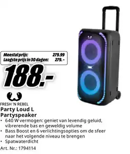 MediaMarkt Fresh 'n rebel party loud L partyspeaker aanbieding