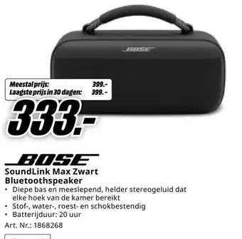 MediaMarkt Bose soundlink max zwart bluetoothspeaker aanbieding