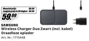 MediaMarkt Samsung Wireless Charger Duo Zwart (incl. kabel) Draadloze oplader aanbieding