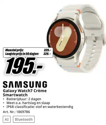 MediaMarkt Samsung galaxy watch7 crème smartwatch aanbieding