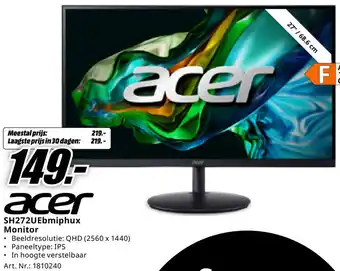 MediaMarkt acer SH272UEbmiphux Monitor aanbieding