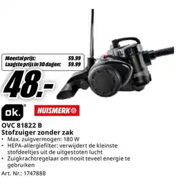 MediaMarkt ok. OVC 81822 B Stofzuiger zonder zak aanbieding