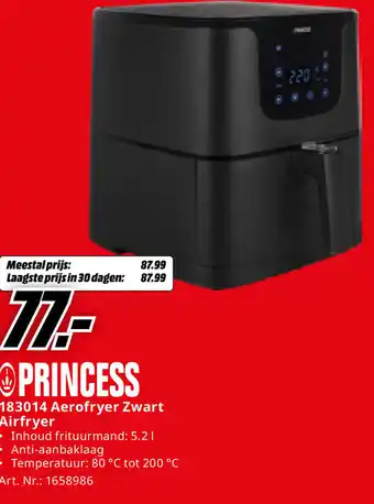 MediaMarkt Princess 183014 Aerofryer Zwart Airfryer aanbieding