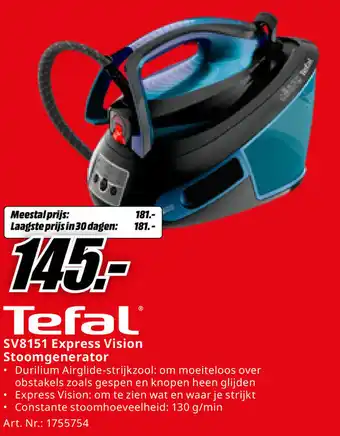 MediaMarkt Tefal SV8151 Express Vision Stoomgenerator aanbieding