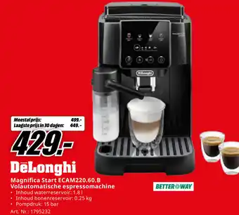 MediaMarkt DeLonghi Magnifica Start ECAM220.60.B Volautomatische espressomachine aanbieding