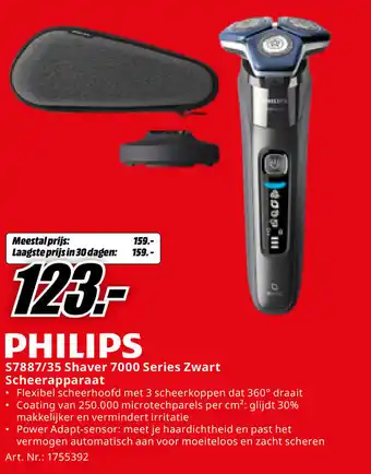 MediaMarkt Philips S7887/35 Shaver 7000 Series Zwart Scheerapparaat aanbieding