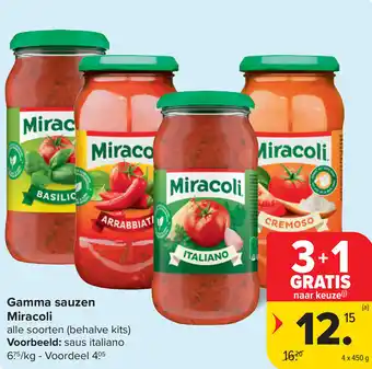 Carrefour Miracoli Gamma sauzen aanbieding