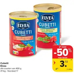 Carrefour Elvea Cubetti aanbieding