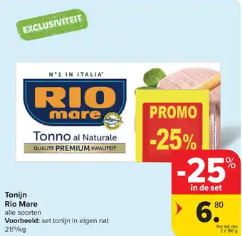 Carrefour Rio Mare tonijn aanbieding