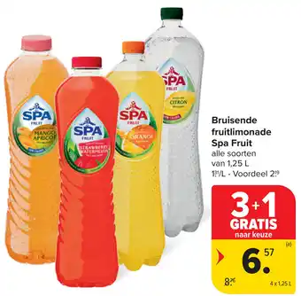 Carrefour Spa Fruit Bruisende fruitlimonade aanbieding