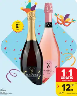 Carrefour Prosecco For Due Millesimato Brut of Rosé aanbieding