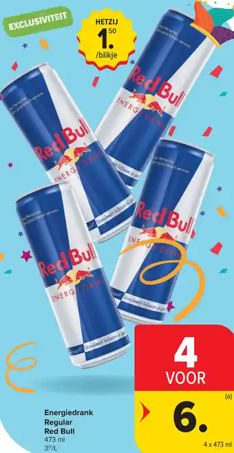 Carrefour Red Bull Energiedrank Regular aanbieding