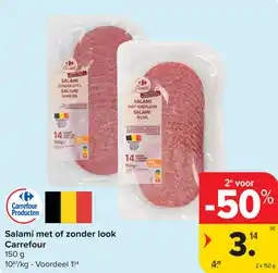 Carrefour Salami met of zonder look Carrefour aanbieding