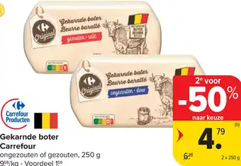 Carrefour Gekarnde boter Carrefour aanbieding