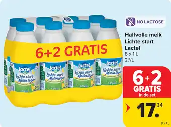 Carrefour Lactel Halfvolle melk lichte start aanbieding