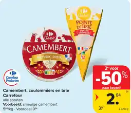 Carrefour Camembert, coulommiers en brie Carrefour aanbieding