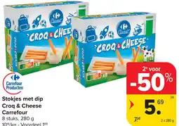 Carrefour Stokjes met dip Croq & Cheese Carrefour aanbieding