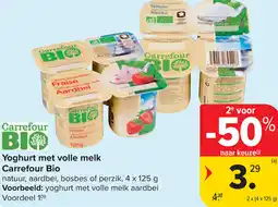 Carrefour Yoghurt met volle melk Carrefour Bio aanbieding