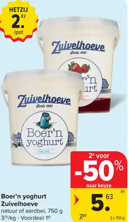 Carrefour Zuivelhoeve Boer'n yoghurt aanbieding