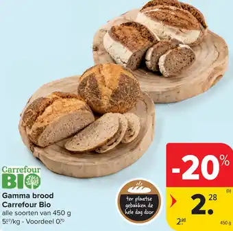 Carrefour Gamma brood Carrefour Bio aanbieding