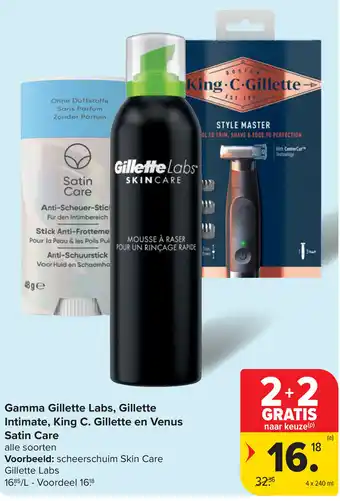 Carrefour Gamma Gillette Labs, Gillette Intimate, King C. Gillette en Venus Satin Care aanbieding