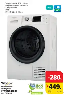 Carrefour Whirlpool Droogkast FFTM229X2BBE aanbieding