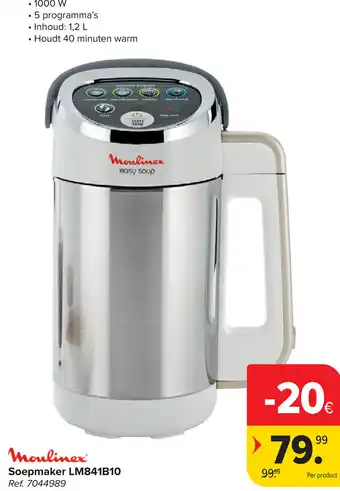 Carrefour Moulinex Soepmaker LM841B10 aanbieding