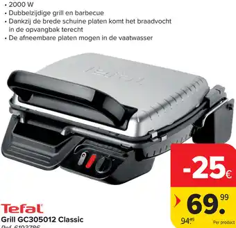 Carrefour Tefal Grill GC305012 Classic aanbieding