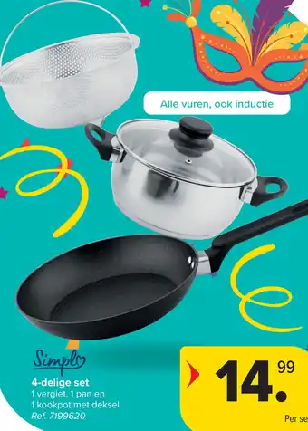 Carrefour simply 4-delige set aanbieding