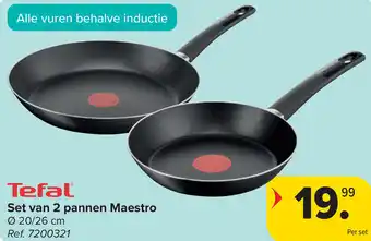 Carrefour Tefal Set van 2 pannen Maestro aanbieding