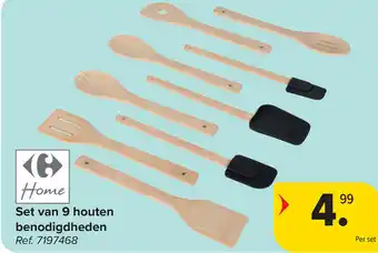 Carrefour Set van 9 houten benodigdheden Ref. 7197468 aanbieding