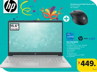 Carrefour Hp 15S-FQ5036NB + Draadloze muis Multi Device 430 aanbieding