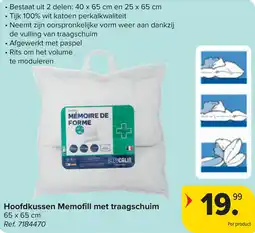 Carrefour Hoofdkussen memofill met traagschuim aanbieding