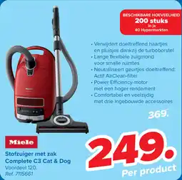 Carrefour Miele Stofzuiger met zak Complete C3 Cat & Dog aanbieding