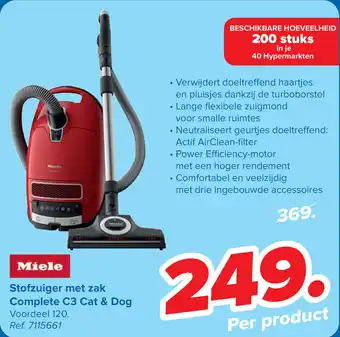 Carrefour Miele Stofzuiger met zak Complete C3 Cat & Dog aanbieding