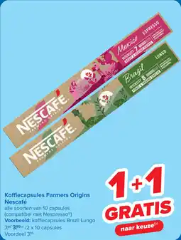 Carrefour Koffiecapsules farmers origins nescafé aanbieding