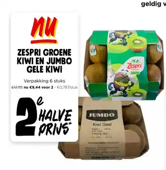 Jumbo Zespri groene kiwi en jumbo gele kiwi aanbieding