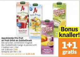 Albert Heijn Appelsientje Fris Fruit en Fruit Drink en DubbelDrank aanbieding