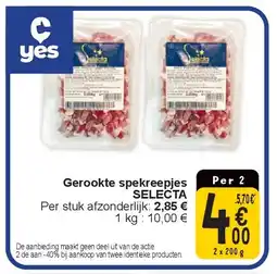 Cora Gerookte spekreepjes SELECTA aanbieding