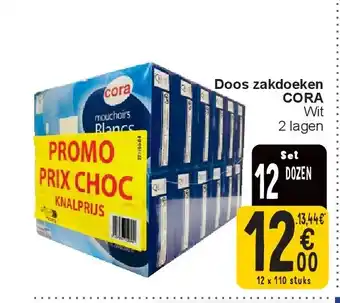 Cora Doos zakdoeken CORA aanbieding