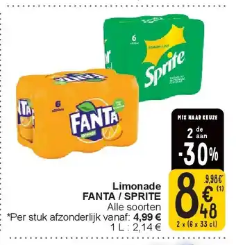 Cora Limonade FANTA / SPRITE aanbieding