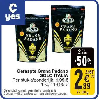 Cora Geraspte Grana Padano SOLO ITALIA aanbieding