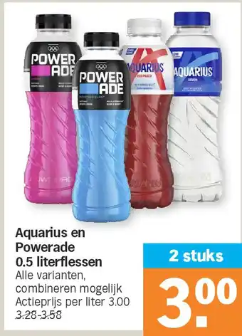 Albert Heijn Aquarius en Powerade 0.5 literflessen aanbieding