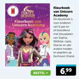 Boekenvoordeel Kleurboek van unicorn academy aanbieding