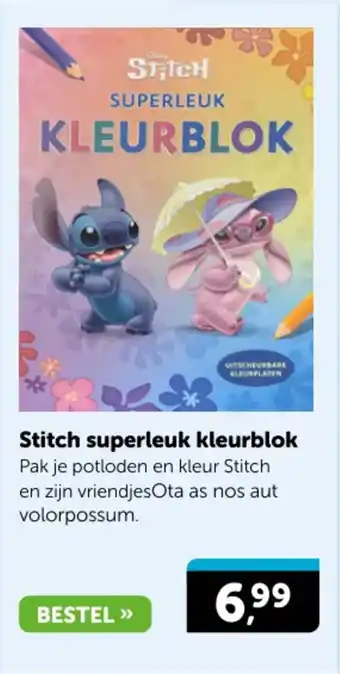 Boekenvoordeel Stitch superleuk kleurblok aanbieding